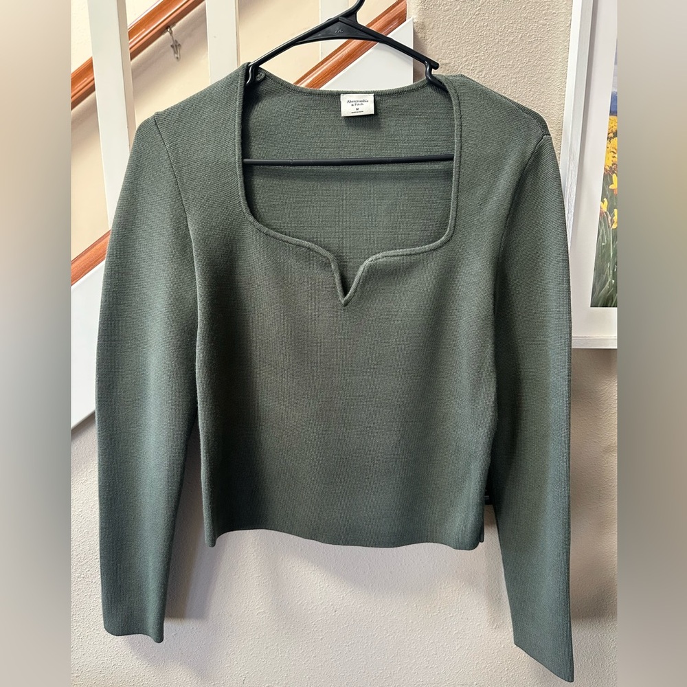 Abercrombie & Fitch Olive Knit Top